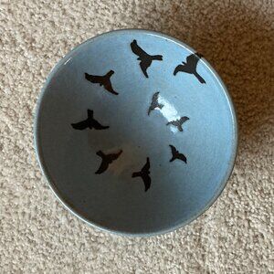 Small Blue Foxtail Pottery Bowl